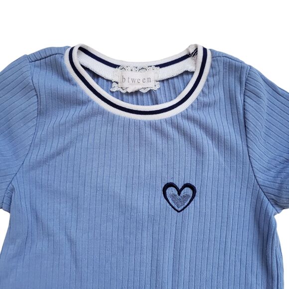 Btween Baby Tee Heart Shirt Skirt Skort Girls 6 Plaid 2 pc Set Academia School - Picture 3 of 7